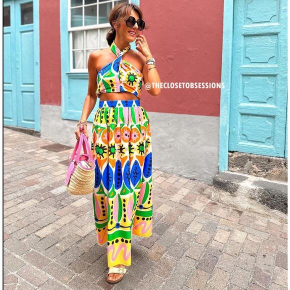 RARE!!! ZARA BLOGGER FAVE!!! Co-Ord Set Crop Top and A-Line Midi Skirt NWT - Picture 13 of 16